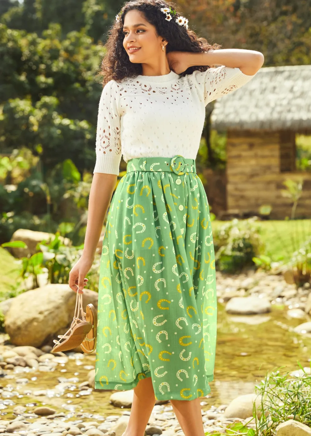 A Dash of Darling Short Sleeve Pullover Sweater Snow White New