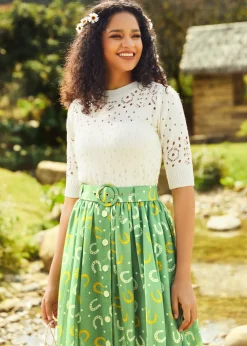 A Dash of Darling Short Sleeve Pullover Sweater Snow White New