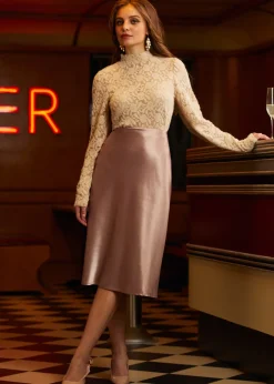 A Little Love Bias Midi Skirt Desert Rose Online