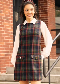 BTC A Moment in Time Shift Dress Sunken Boat Plaid Sale