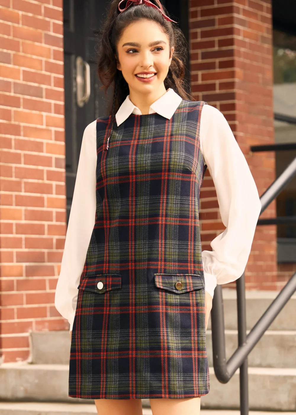 BTC A Moment in Time Shift Dress Sunken Boat Plaid Sale