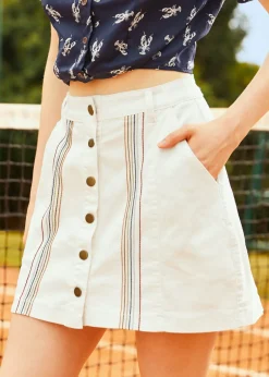 A Spring Fling Button Down A-Line Skirt Marshmallow Bliss Sale