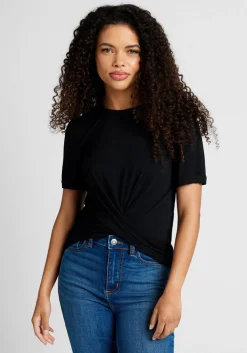 Hangzhou HS Fashion Corporation Ltd. A Twist of Fun Knit Top Black Online