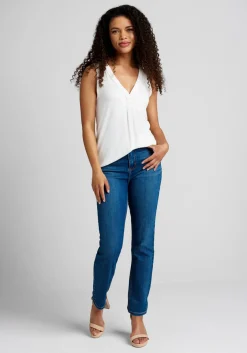 ModCloth A Welcome Change Sleeveless Top White Discount