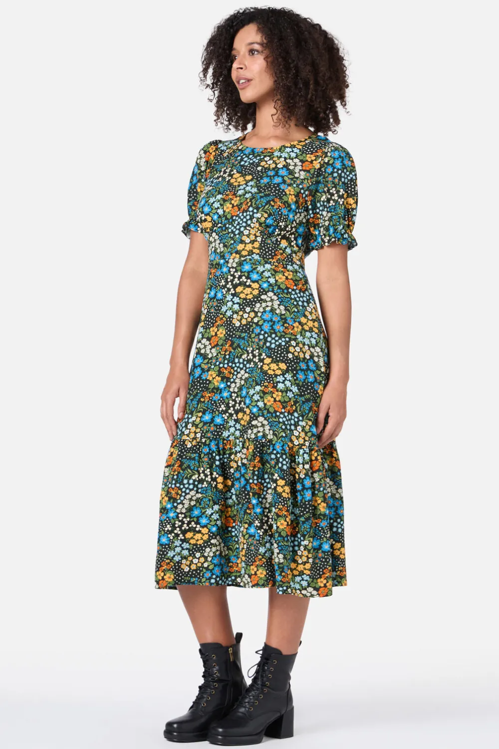 Ada 90's Floral Midi Dress Online