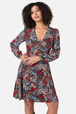 Ada 90's Floral Mini Wrap Dress Sale