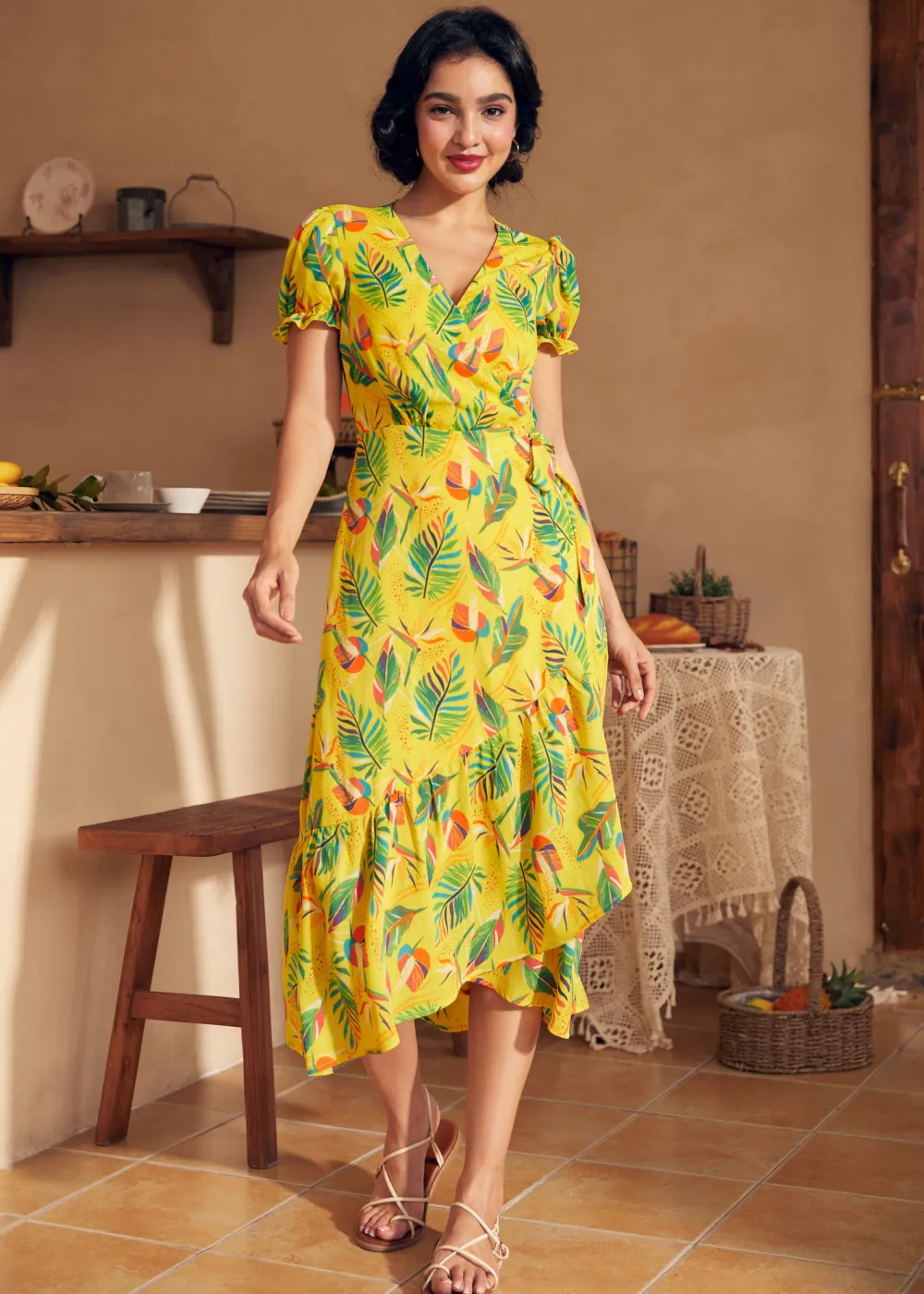 Air of Elegance Wrap Dress Paradise Found Sale
