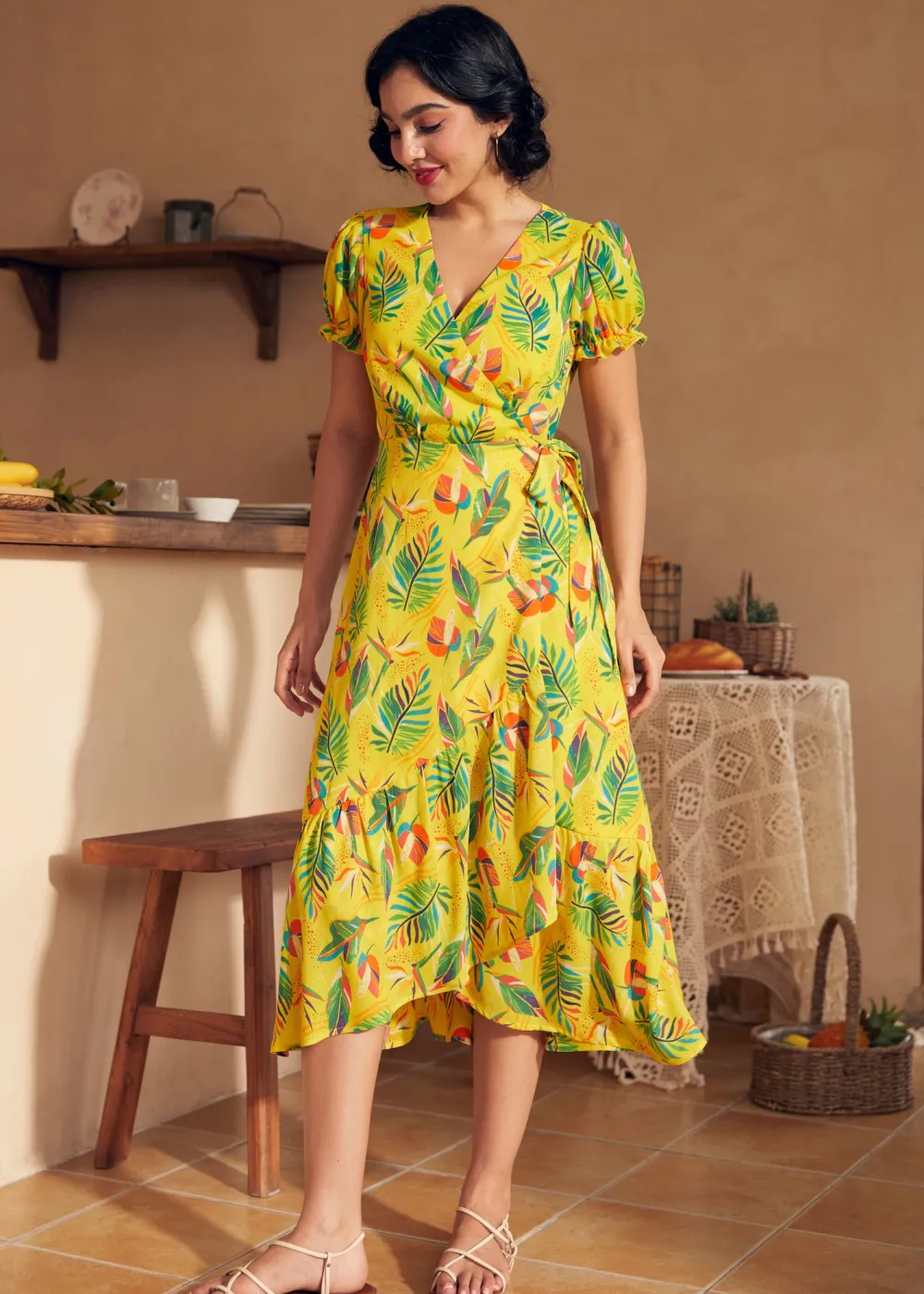 Air of Elegance Wrap Dress Paradise Found Sale