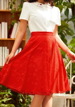 ModCloth All Around Me Circle Skirt Red Sale