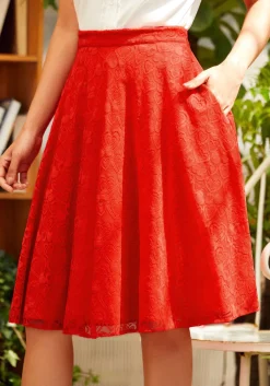 ModCloth All Around Me Circle Skirt Red Sale