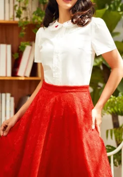 ModCloth All Around Me Circle Skirt Red Sale