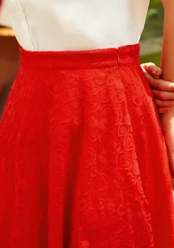 ModCloth All Around Me Circle Skirt Red Sale