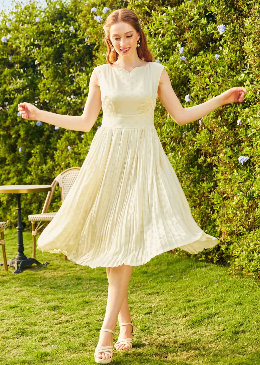 Asmara International Limited - China Always In My Dots Fit and Flare Dress White Polka Dots Outlet