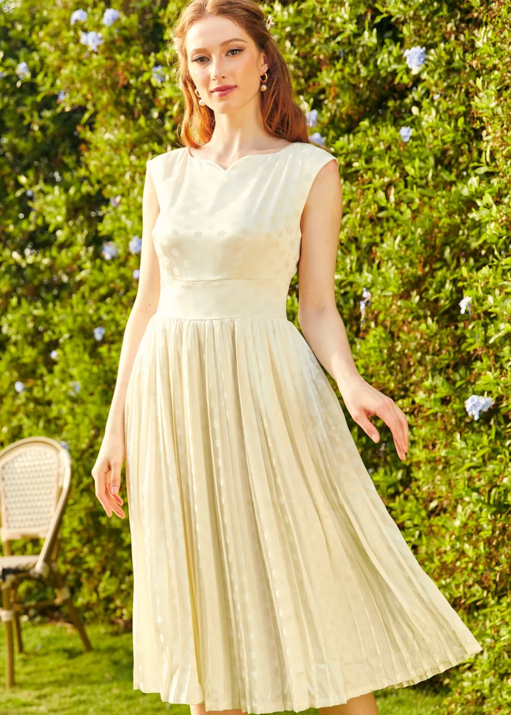 Asmara International Limited - China Always In My Dots Fit and Flare Dress White Polka Dots Outlet