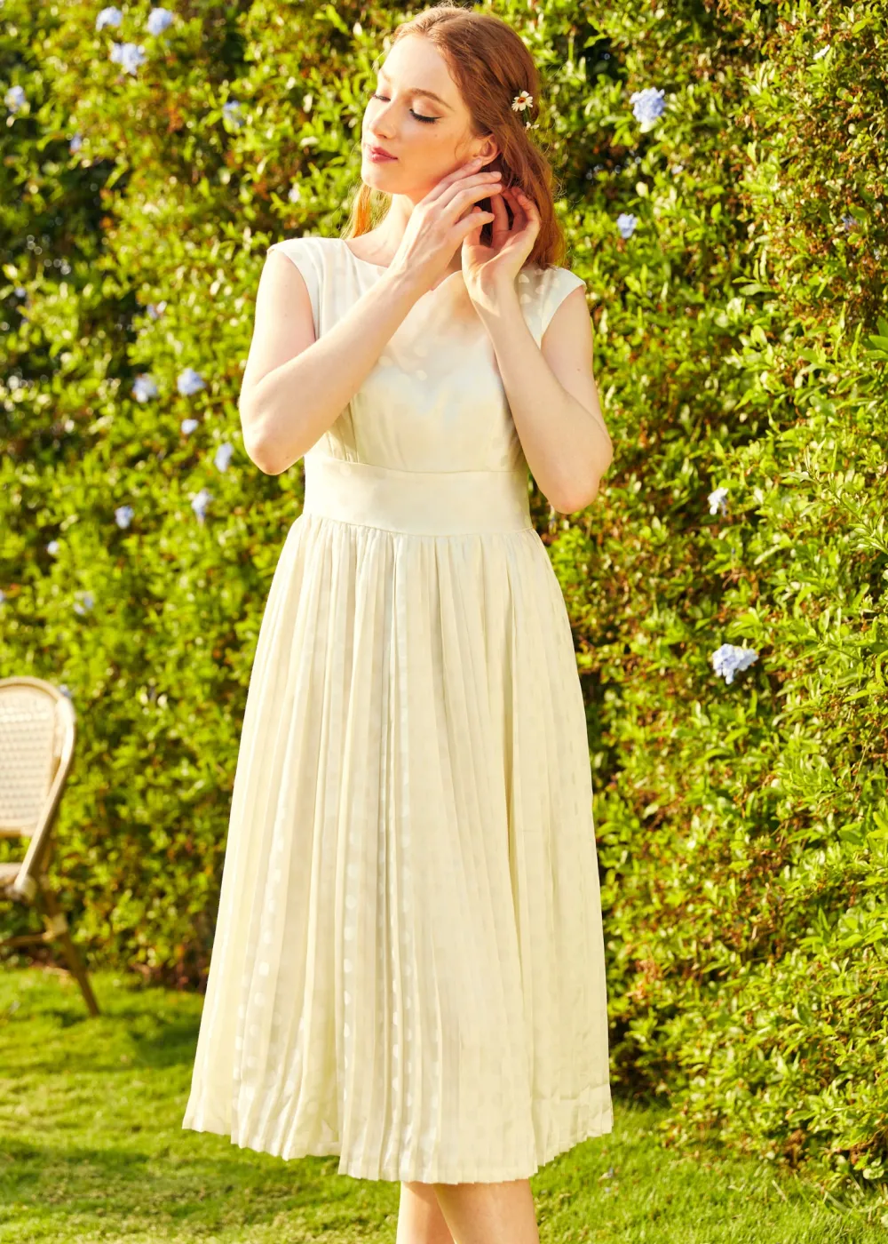 Asmara International Limited - China Always In My Dots Fit and Flare Dress White Polka Dots Outlet