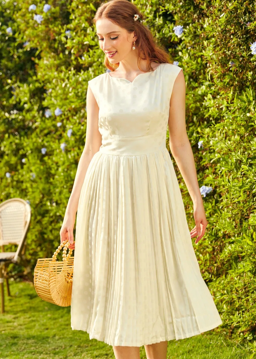 Asmara International Limited - China Always In My Dots Fit and Flare Dress White Polka Dots Outlet