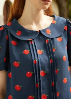 At the Sock Hop Collar Blouse Apple Bliss Hot