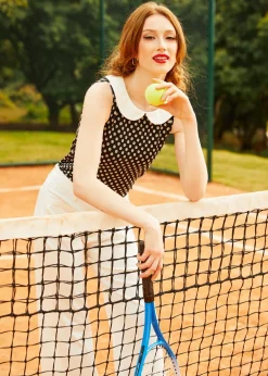 Atomic Age Sleeveless Top Polka Party Outlet