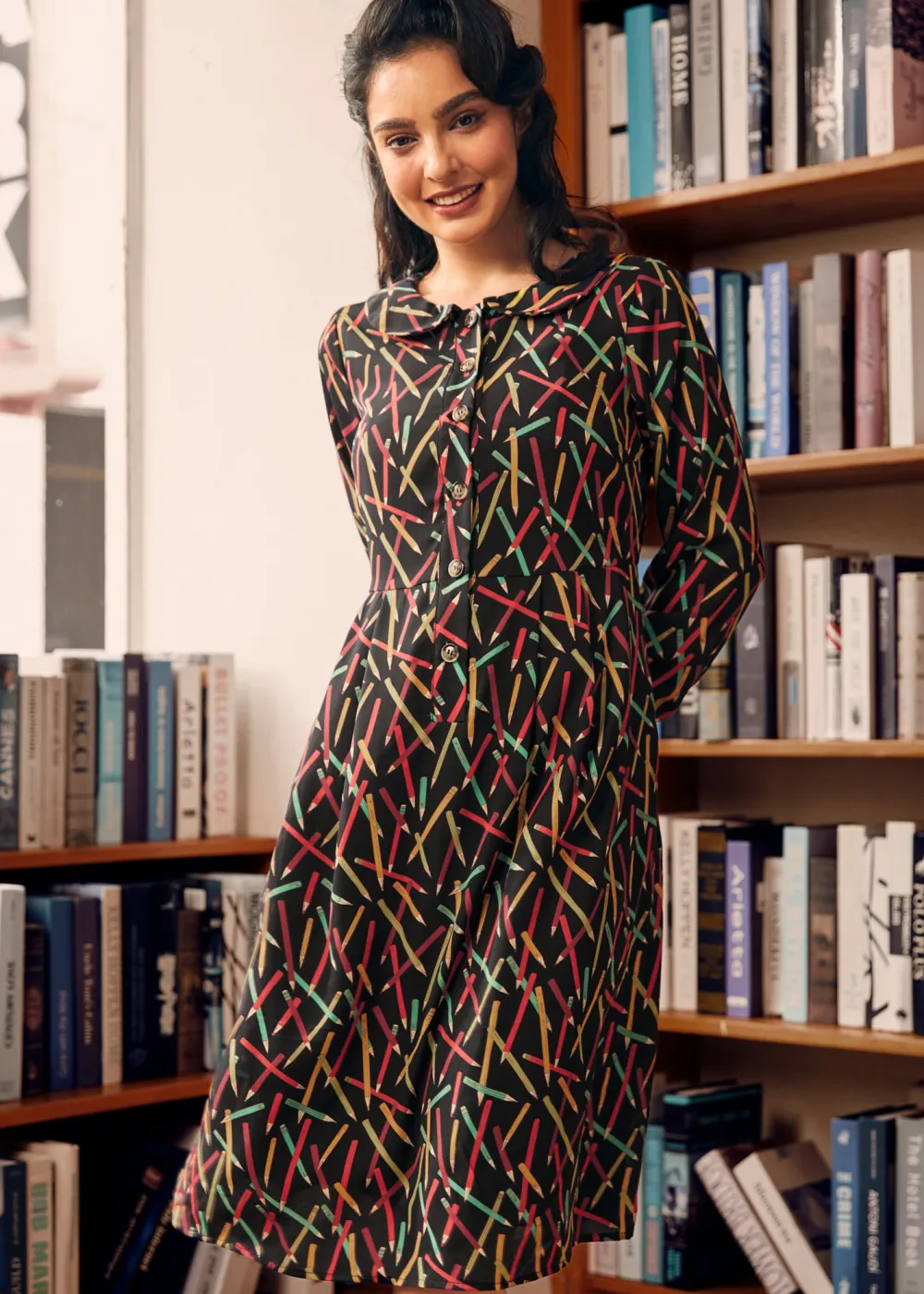 Autumn Vintage Vibes Dress Drawn Delight Hot