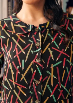 Autumn Vintage Vibes Dress Drawn Delight Hot