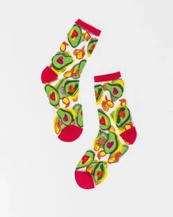 Avocado Lover Sheer Crew Sock Discount