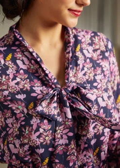 Belle of the Bow Blouse Winter Rosewood Hot