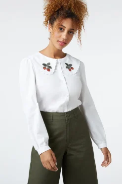 Berry Embroidered Blouse Discount