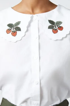 Berry Embroidered Blouse Discount
