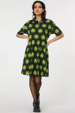 Biohazard Print Smock Dress Clearance