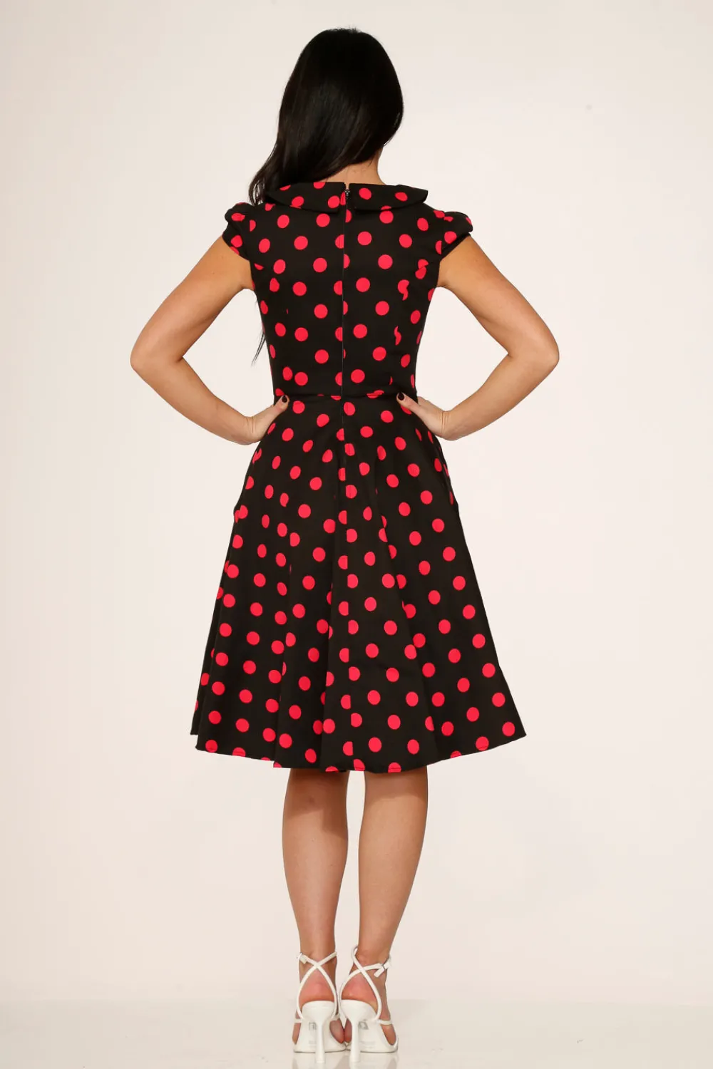 Black & Pink Polka Dot Swing Dress