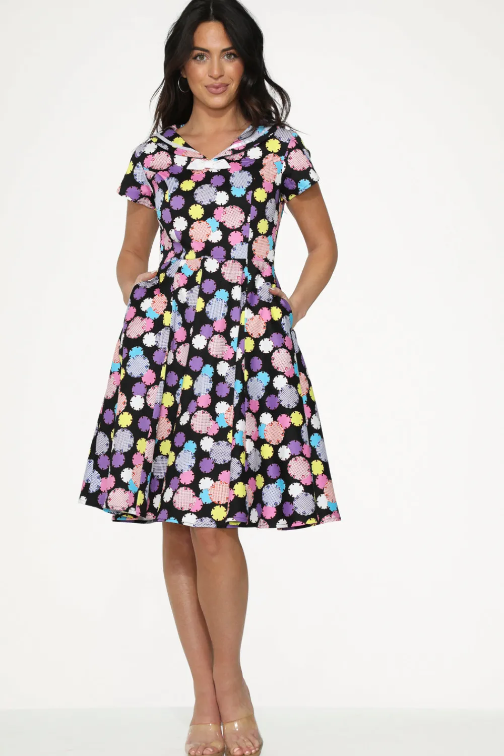 Black & Purple Swing Dress Sale