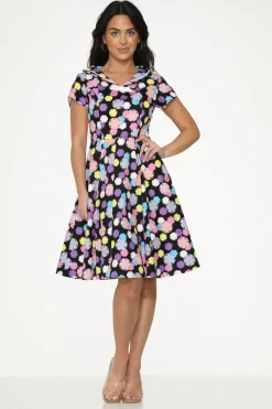 Black & Purple Swing Dress Sale