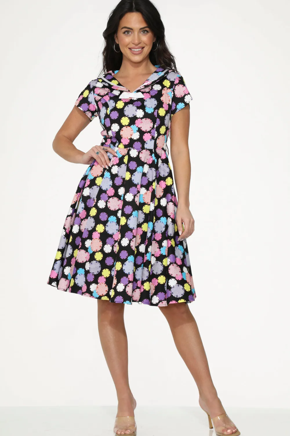 Black & Purple Swing Dress Sale