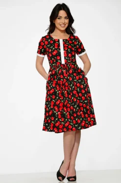 Black & Red Cherry Dress Outlet