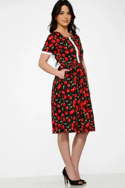 Black & Red Cherry Dress Outlet