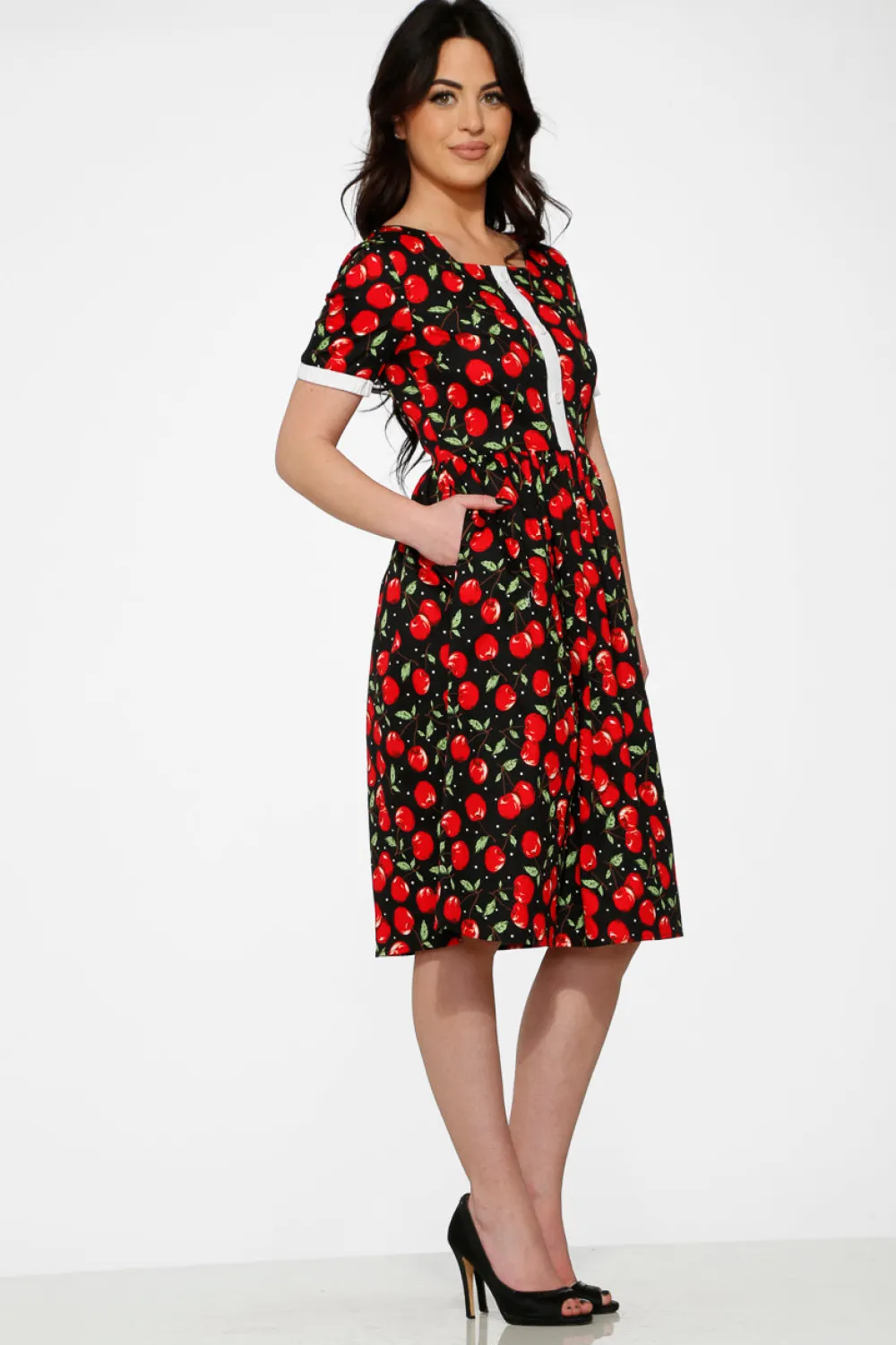 Black & Red Cherry Dress Outlet