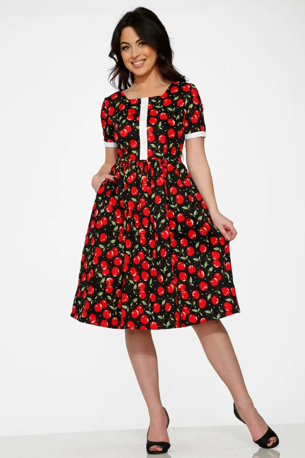 Black & Red Cherry Dress Outlet