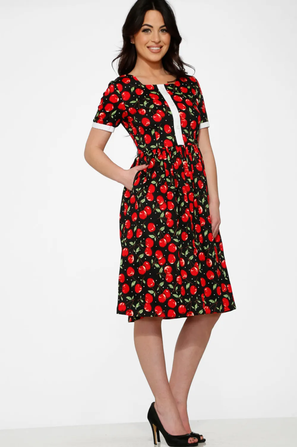 Black & Red Cherry Dress Outlet