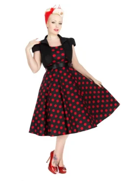 Black & Red Polka Dot Swing Dress Clearance
