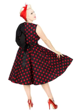 Black & Red Polka Dot Swing Dress Clearance