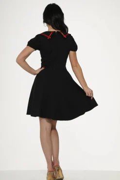 Black & Red Trim Gothic Swing Dress Online