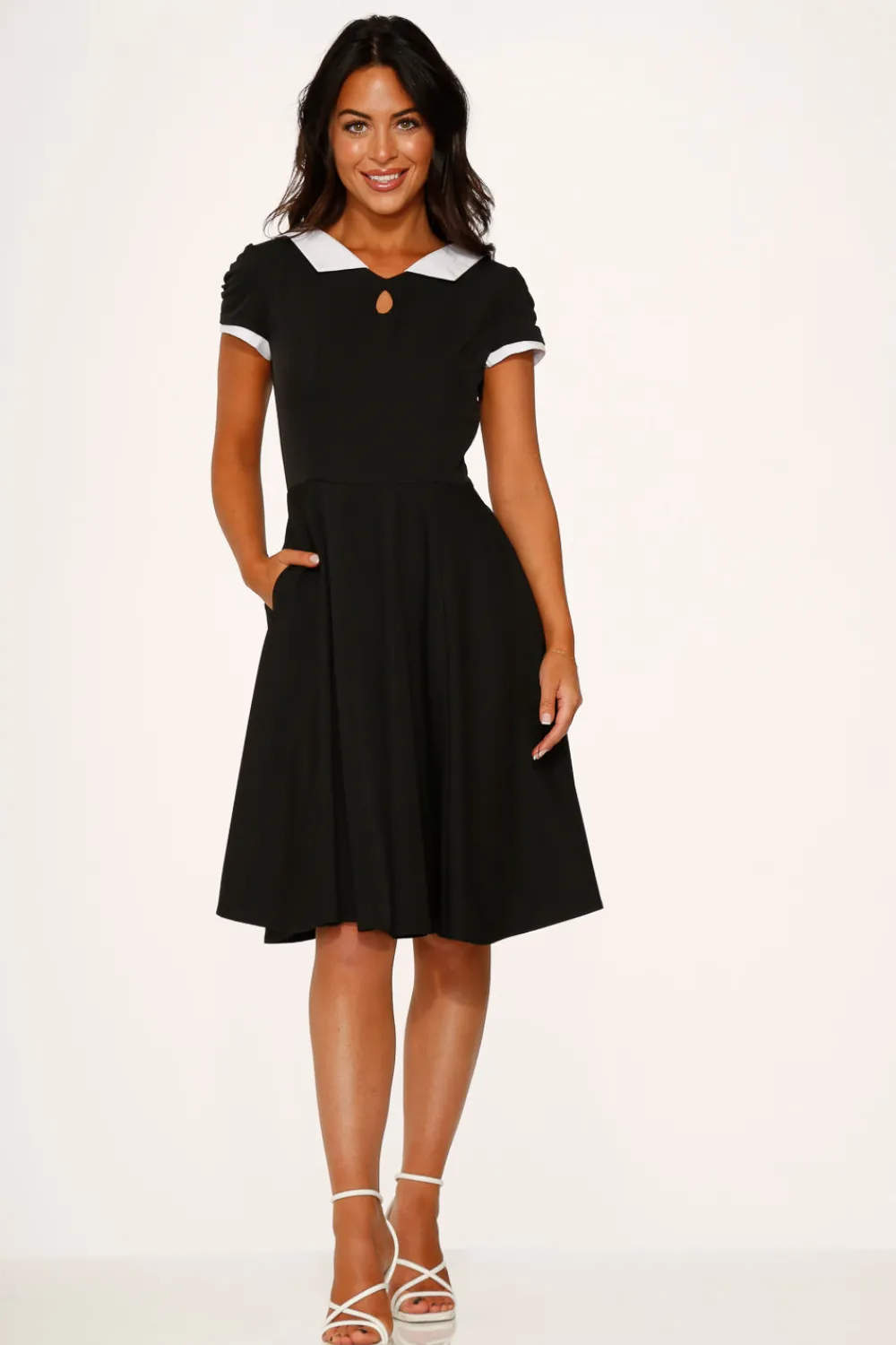 Black & White Keyhole Swing Dress Best