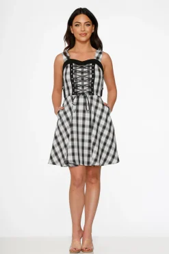 Black & White Plaid Swing Dress Best