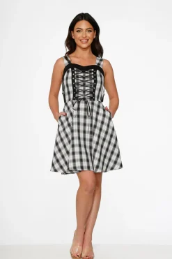 Black & White Plaid Swing Dress Best