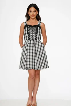 Black & White Plaid Swing Dress Best