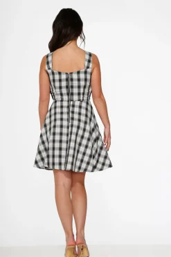 Black & White Plaid Swing Dress Best
