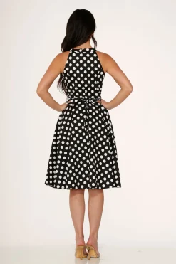 Black & White Polka Dot Swing Dress Discount