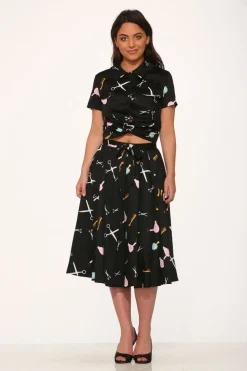 Black Beauty Salon Top & Skirt Discount