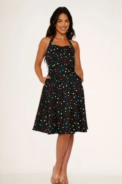 Candy Halter Swing Dress Black Outlet