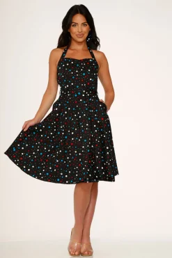 Candy Halter Swing Dress Black Outlet